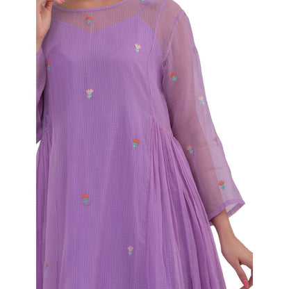 Journal By Pranay Purple Side Gathered Wings Dress