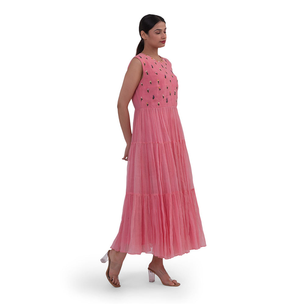 Journal By Pranay Pink Tiered Maxi Dress