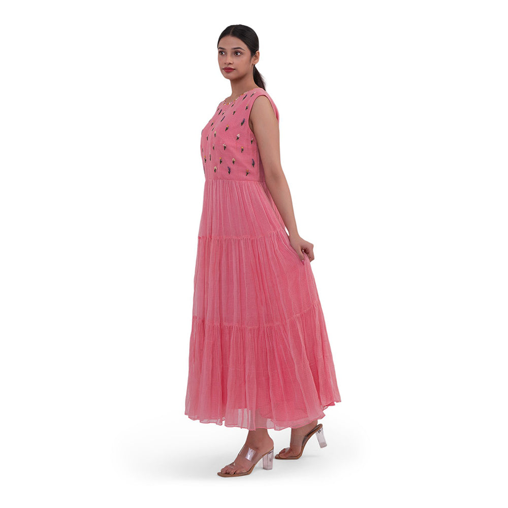Journal By Pranay Pink Tiered Maxi Dress