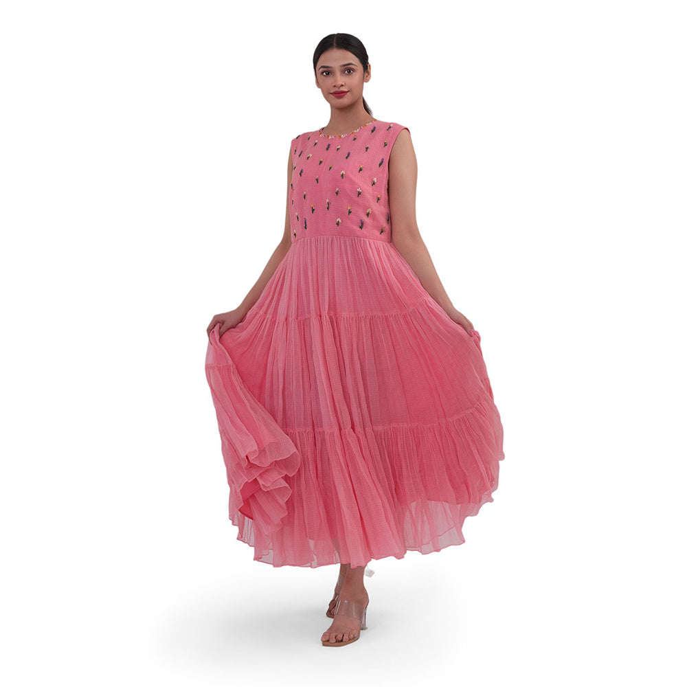 Journal By Pranay Pink Tiered Maxi Dress