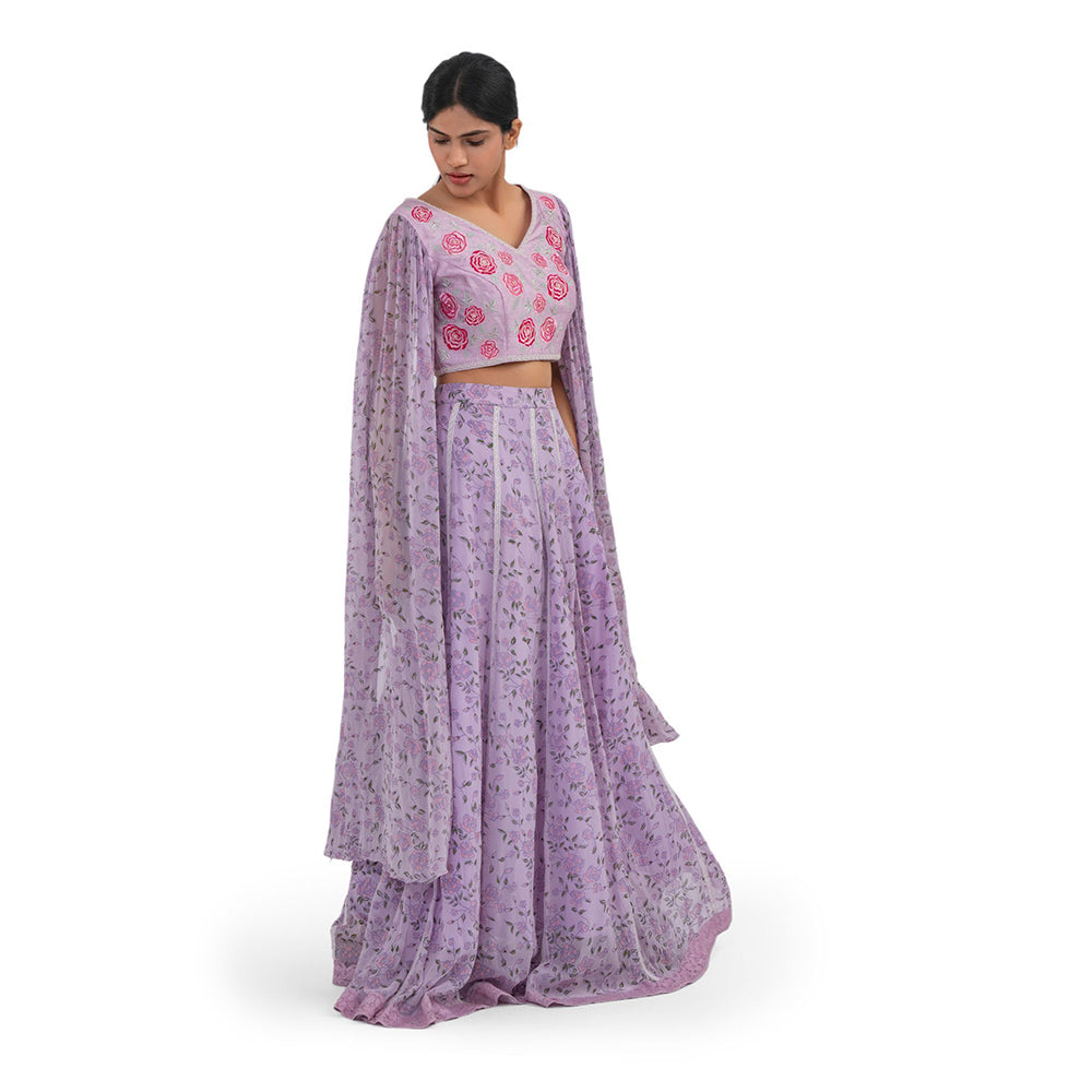 Journal By Pranay Lavender Lehenga With Choli (Set of 2)