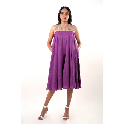 Journal By Pranay Purple Layla Midi Dress