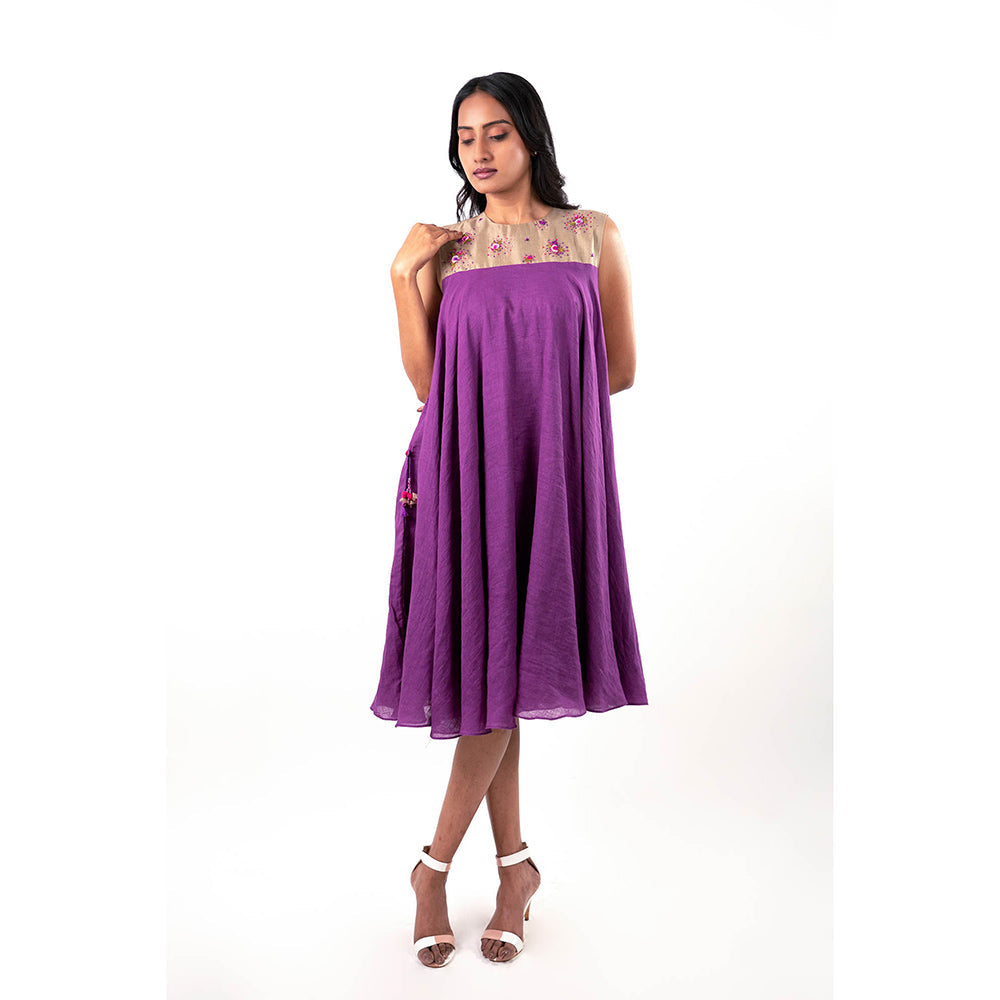 Journal By Pranay Purple Layla Midi Dress