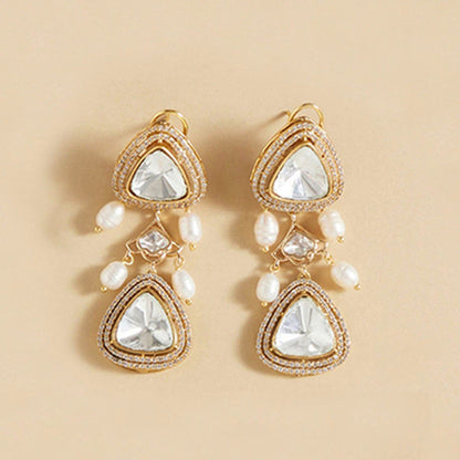 Joules By Radhika Polki & Pearl Drops Earrings