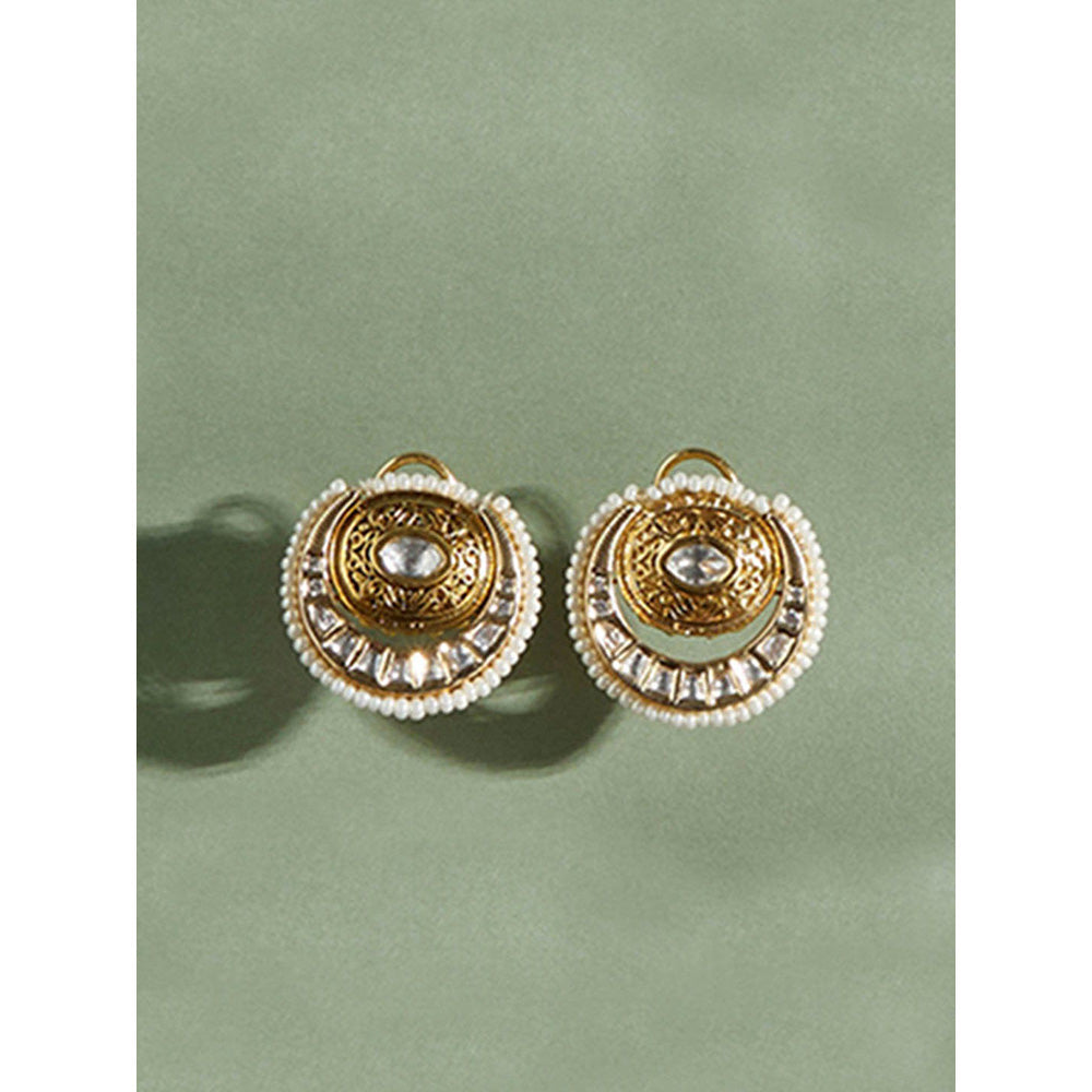 Joules By Radhika Transcendent Polki And Pearl Studs