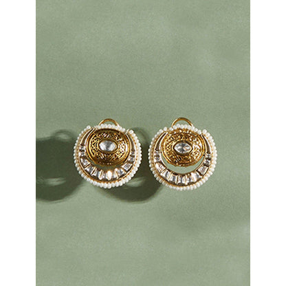 Joules By Radhika Transcendent Polki And Pearl Studs