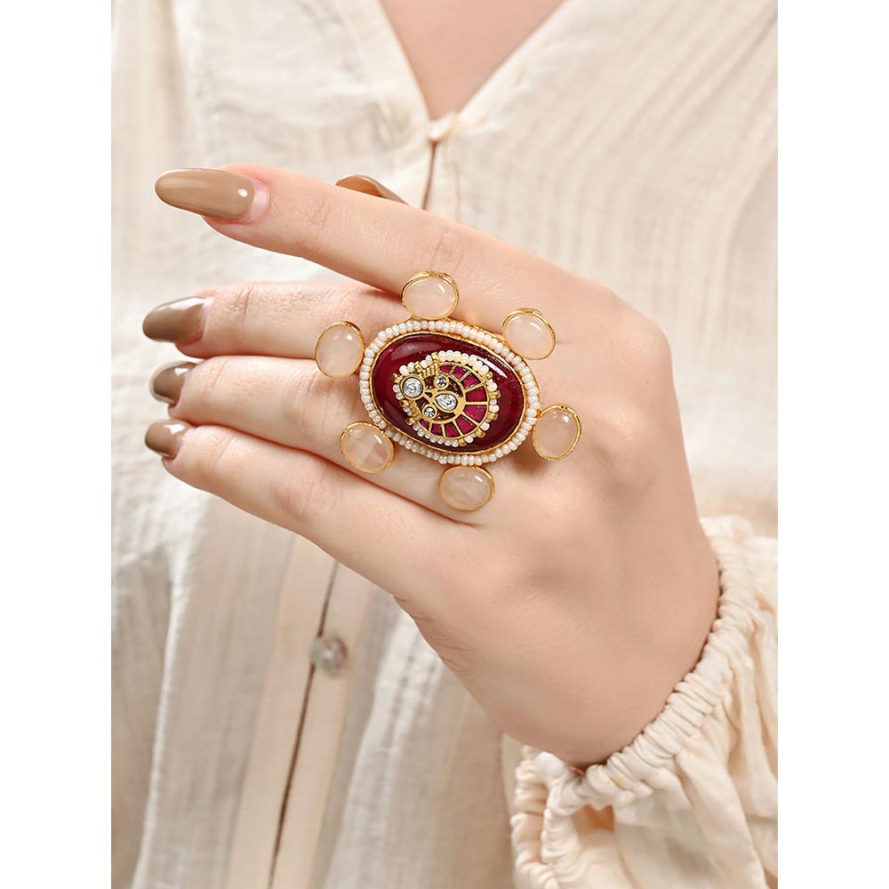 Joules By Radhika Sublime Agate Red Ring
