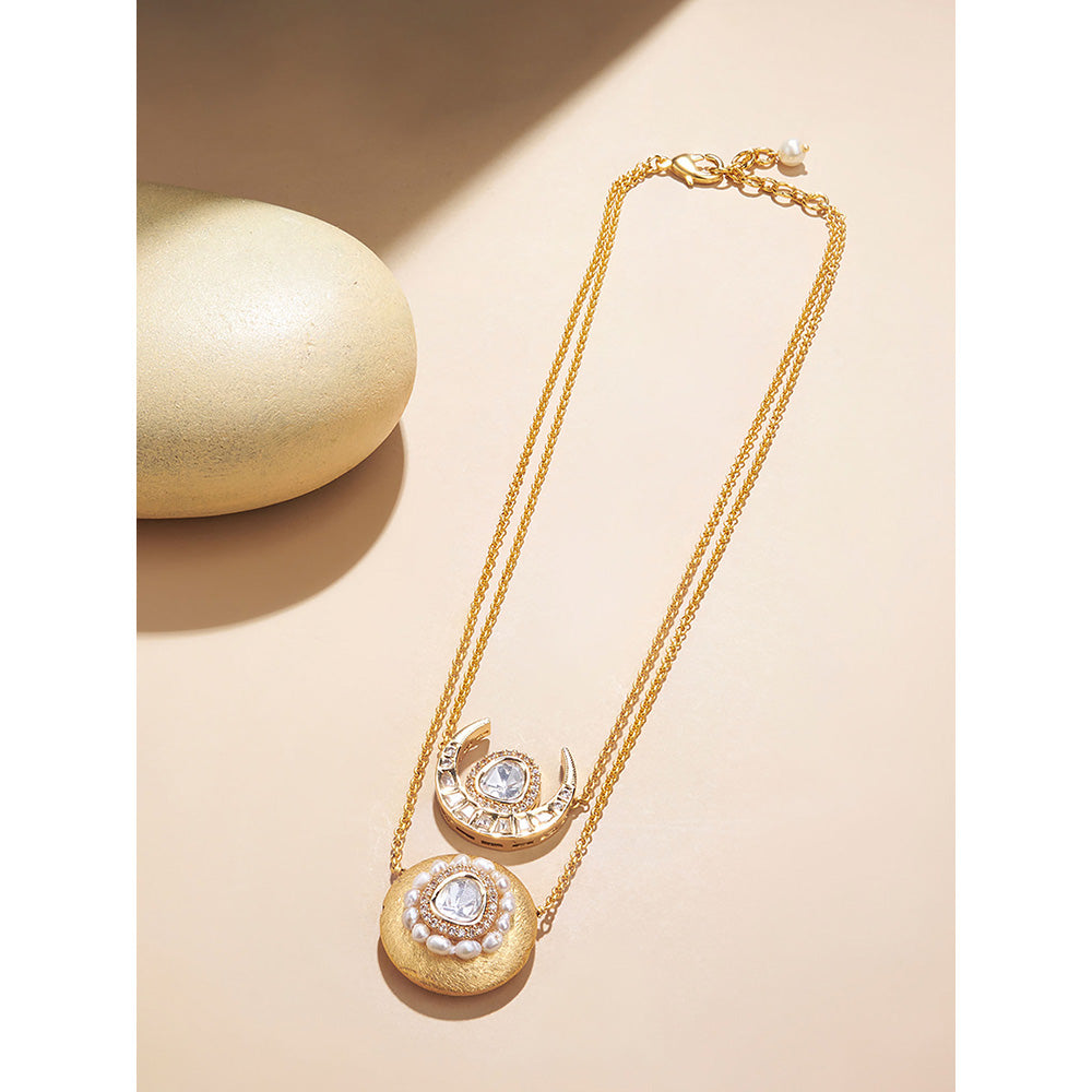 Joules By Radhika Iridescent White Pearl Necklace