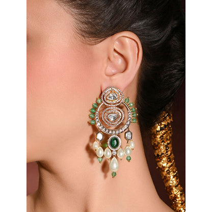 Joules By Radhika Enlivened Green Dangler Earrings