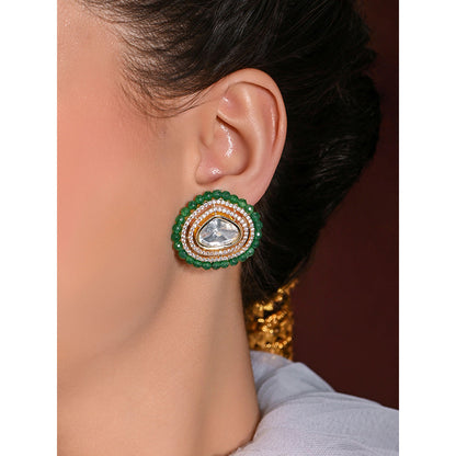 Joules By Radhika Green Luminescent Stud Earrings