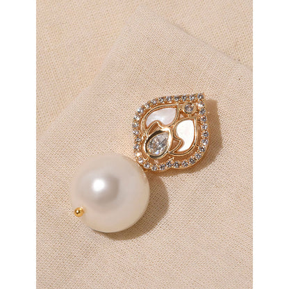 Joules By Radhika Opulent White Pearl Drop Earrings