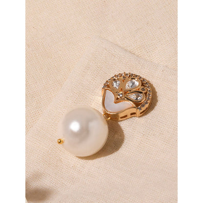 Joules By Radhika Ethereal White Pearl Drop Earrings