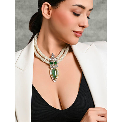 Joules By Radhika Green Grandeur Beaded Necklace