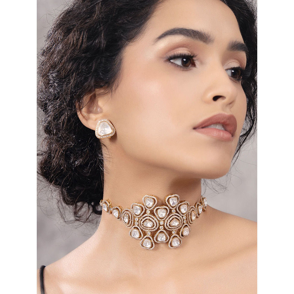 Joules By Radhika Polki-Pearl Elegant Choker Necklace
