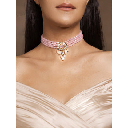 Joules By Radhika Charming Pink Choker Necklace