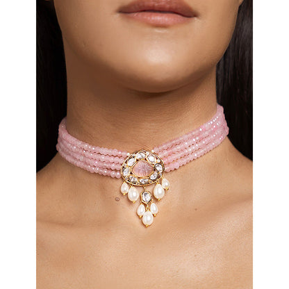 Joules By Radhika Charming Pink Choker Necklace
