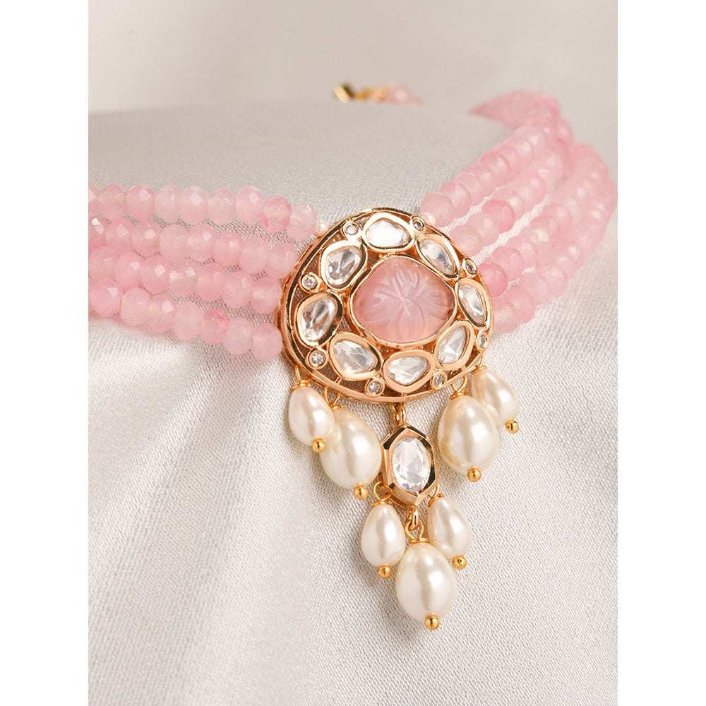 Joules By Radhika Charming Pink Choker Necklace