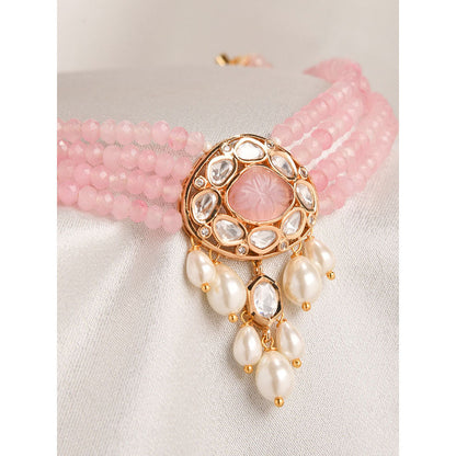 Joules By Radhika Charming Pink Choker Necklace