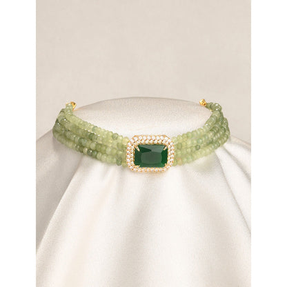 Joules By Radhika Elegant Green Choker Necklace