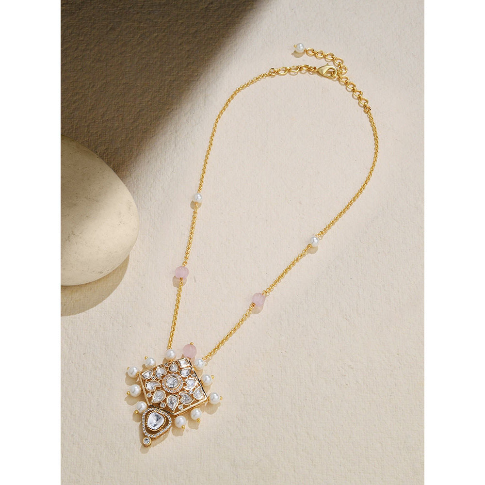 Joules By Radhika Petite Pearl Polki Pendant Necklace