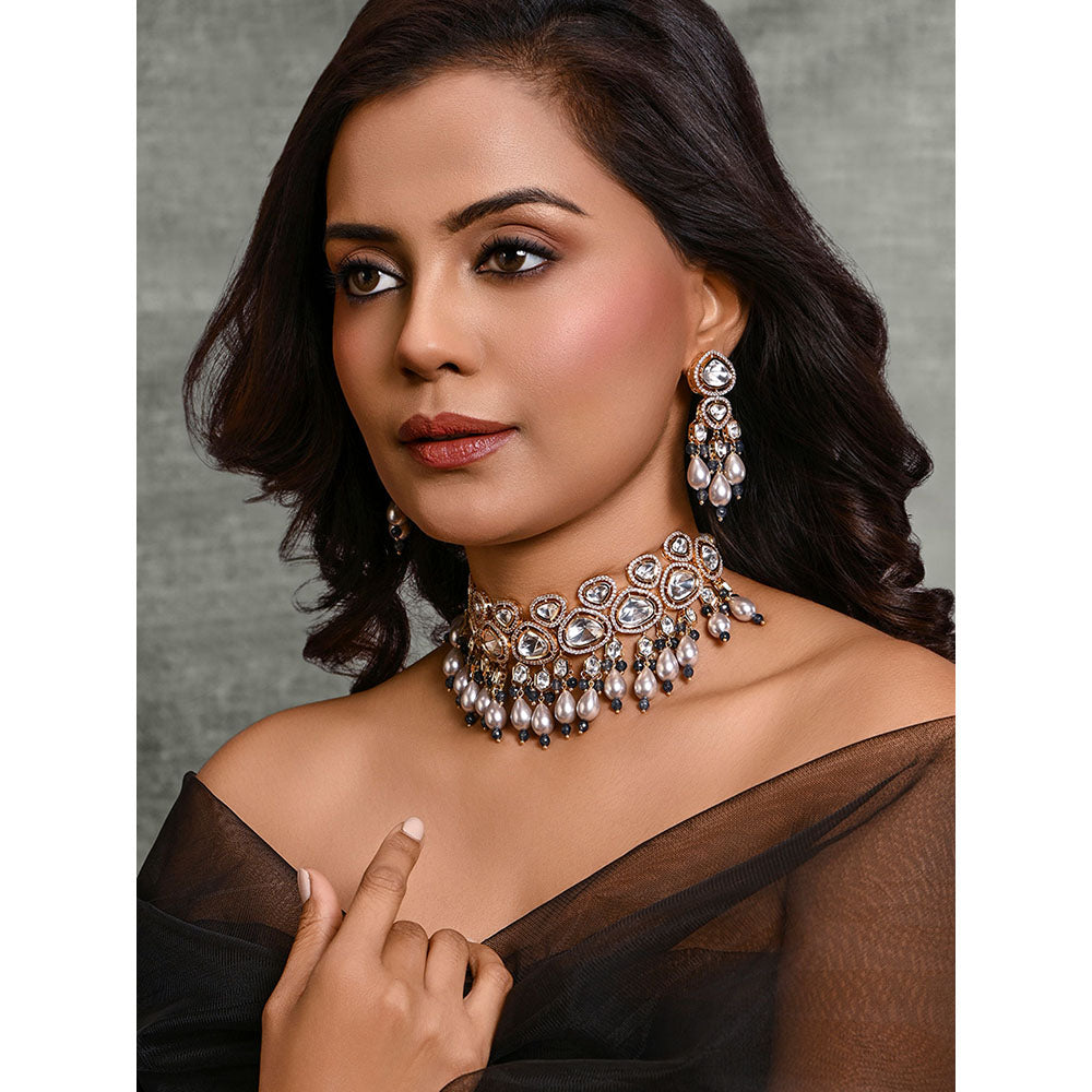Joules By Radhika Multi-Color Alluring Choker with Earrings