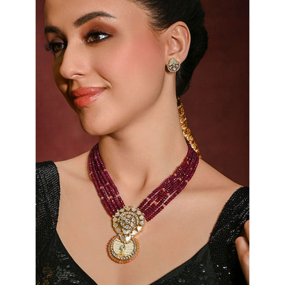 Joules By Radhika Mulit-Color Mesmeric Necklace with Earrings