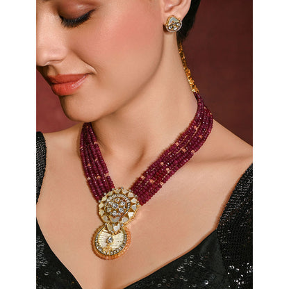 Joules By Radhika Mulit-Color Mesmeric Necklace with Earrings