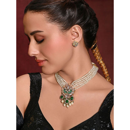 Joules By Radhika Multi-Color Glorious Necklace with Earrings