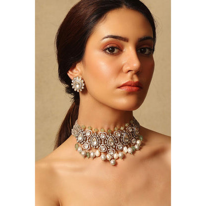 Joules By Radhika Regal Cascade Kundan Pearl Choker Set