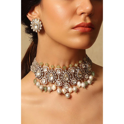 Joules By Radhika Regal Cascade Kundan Pearl Choker Set