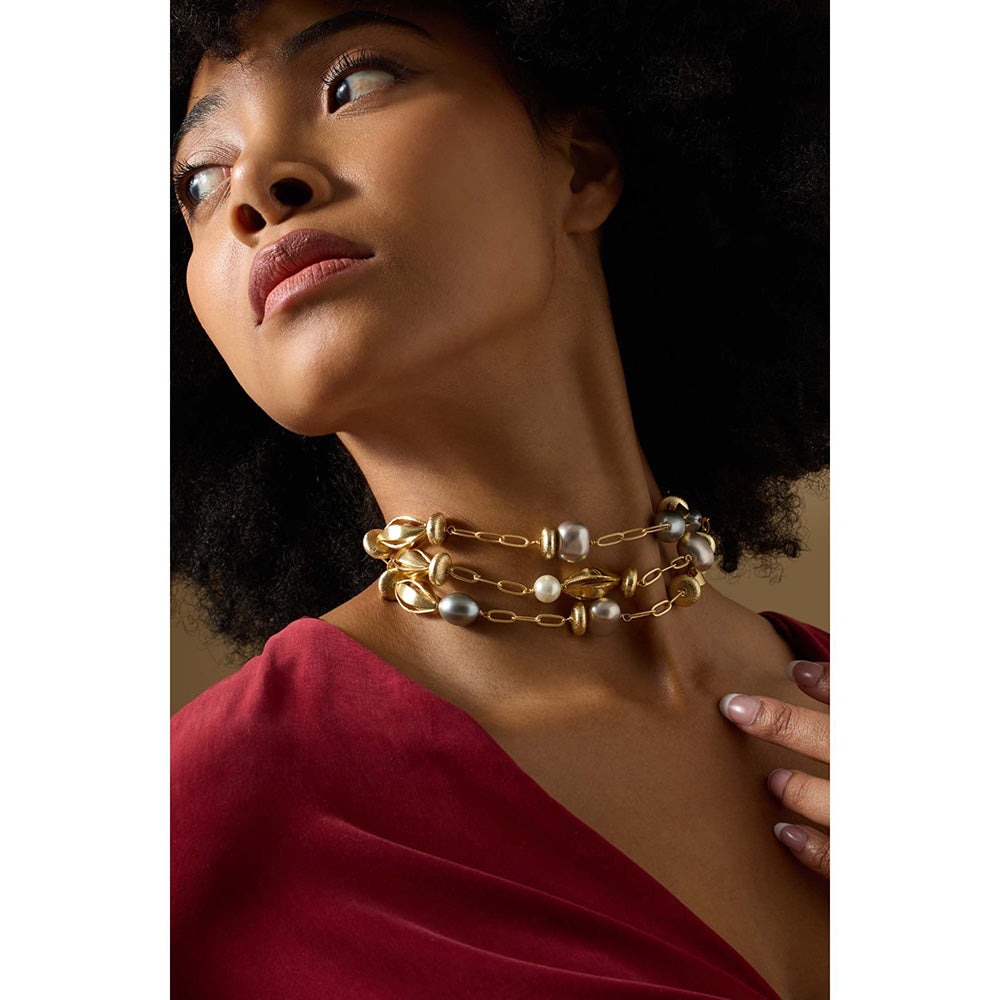 Joules By Radhika Mireya Gold Plated Multi-Color Choker Necklace