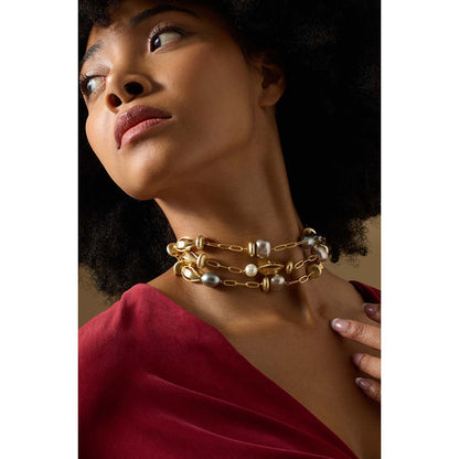 Joules By Radhika Mireya Gold Plated Multi-Color Choker Necklace