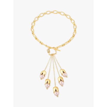 Joules By Radhika Ondine Gold Plated Pink Pearl Necklace
