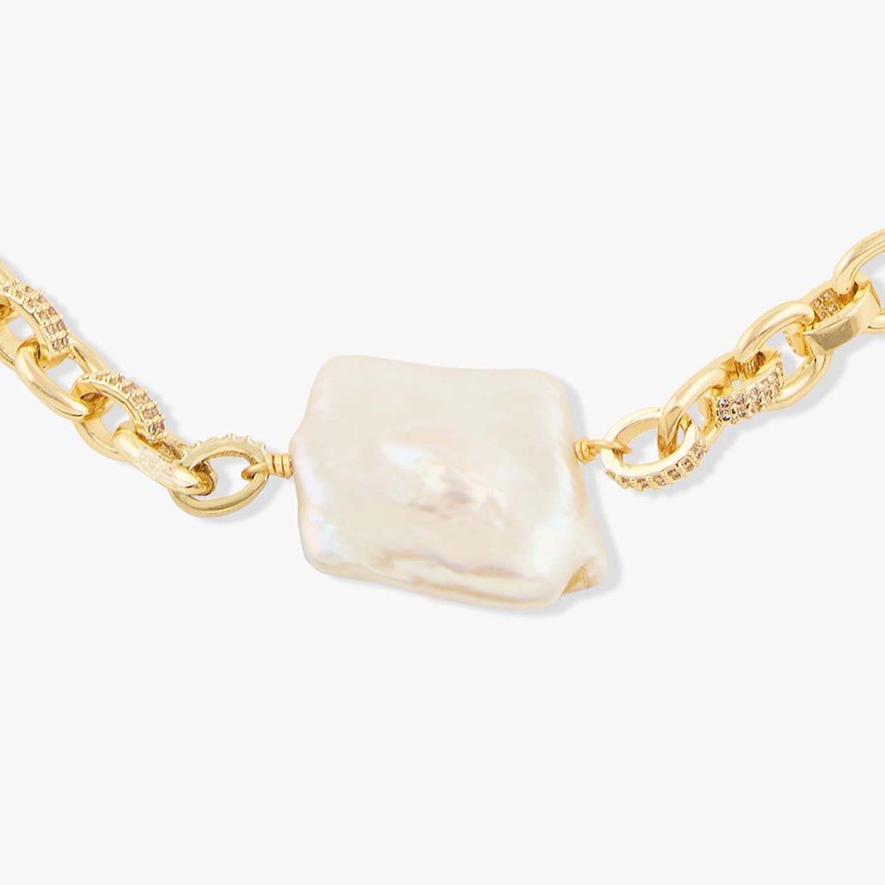 Joules By Radhika Aseneth Gold Plated White Stone Necklace