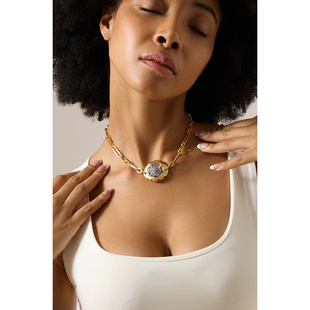 Joules By Radhika Arvella Gold Plated Stone Studded Necklace