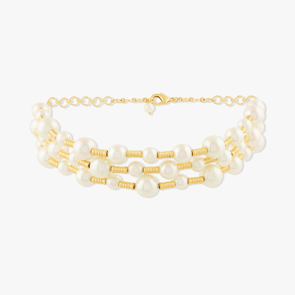 Joules By Radhika Ismara Gold Plated White Pearl Choker Necklace