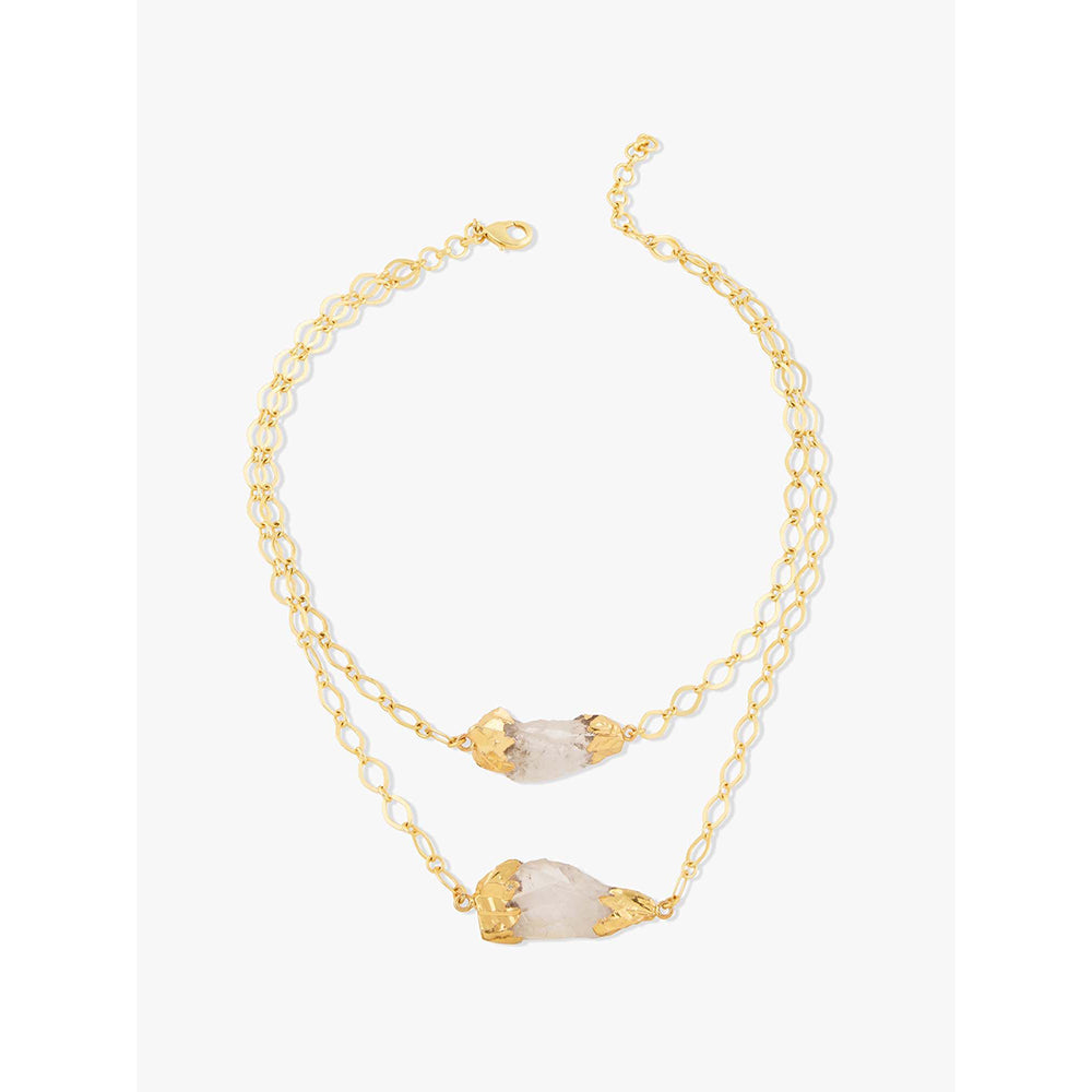 Joules By Radhika Avenza Gold Plated White Stone Necklace