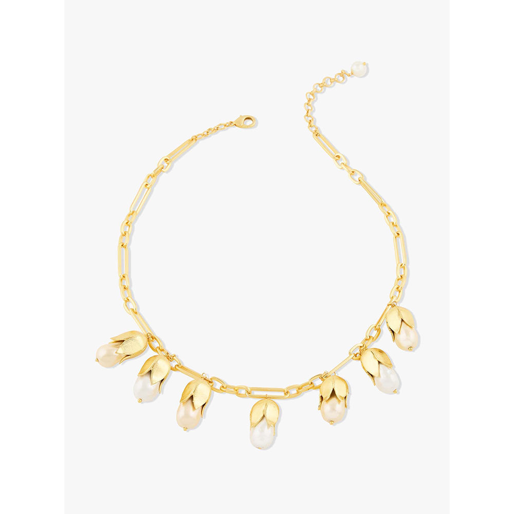 Joules By Radhika Joraelle Gold Plated Pink Pearl Necklace