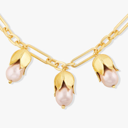 Joules By Radhika Joraelle Gold Plated Pink Pearl Necklace