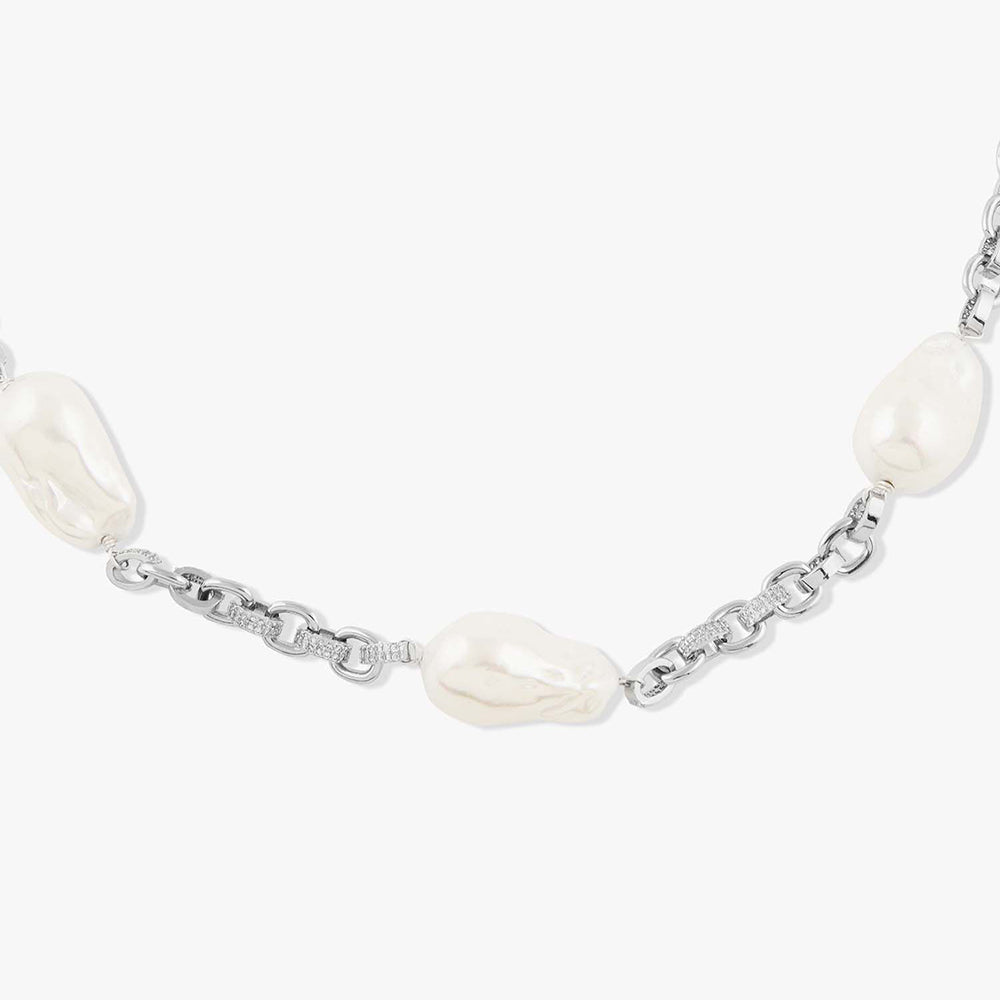 Joules By Radhika Yelira Silver Plated White Pearl Necklace