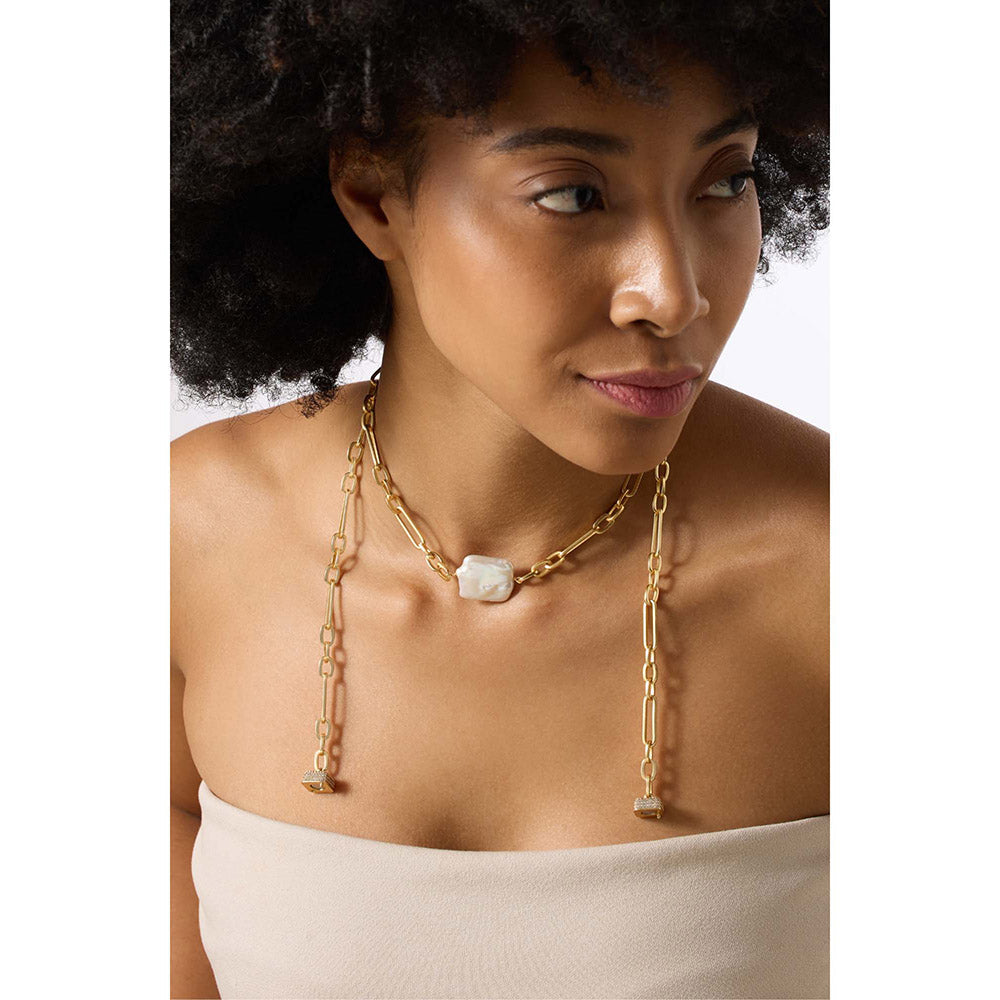 Joules By Radhika Uzara Gold Plated White Stone Necklace