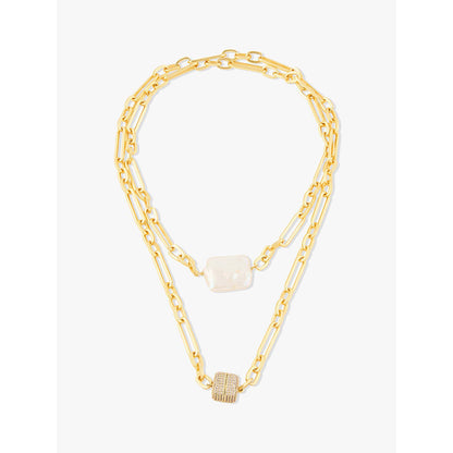 Joules By Radhika Uzara Gold Plated White Stone Necklace