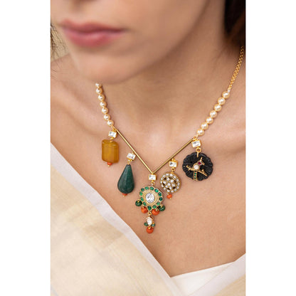 Joules By Radhika Iravya Multi-Color Charm Pendant Necklace