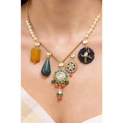 Joules By Radhika Iravya Multi-Color Charm Pendant Necklace