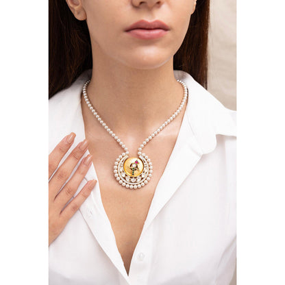 Joules By Radhika Chaitri Multi-Color Kundan Pearl Necklace