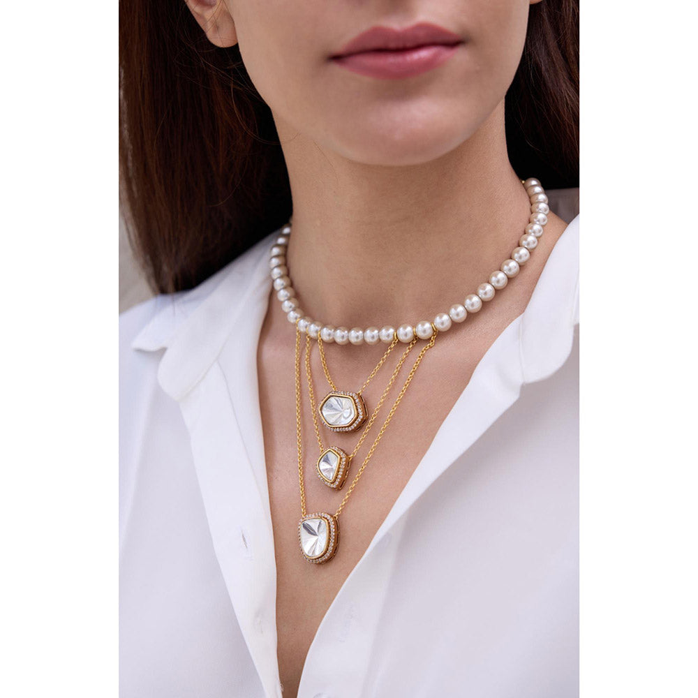 Joules By Radhika Zelina Pearl Stone Studded Necklace