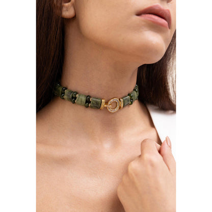 Joules By Radhika Divija Green Beads Stone Studded Choker