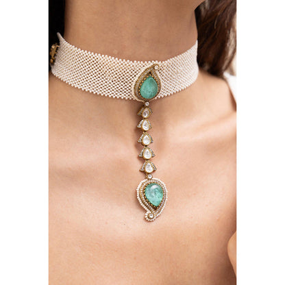 Joules By Radhika Meira Turquoise Stone Kundan Choker