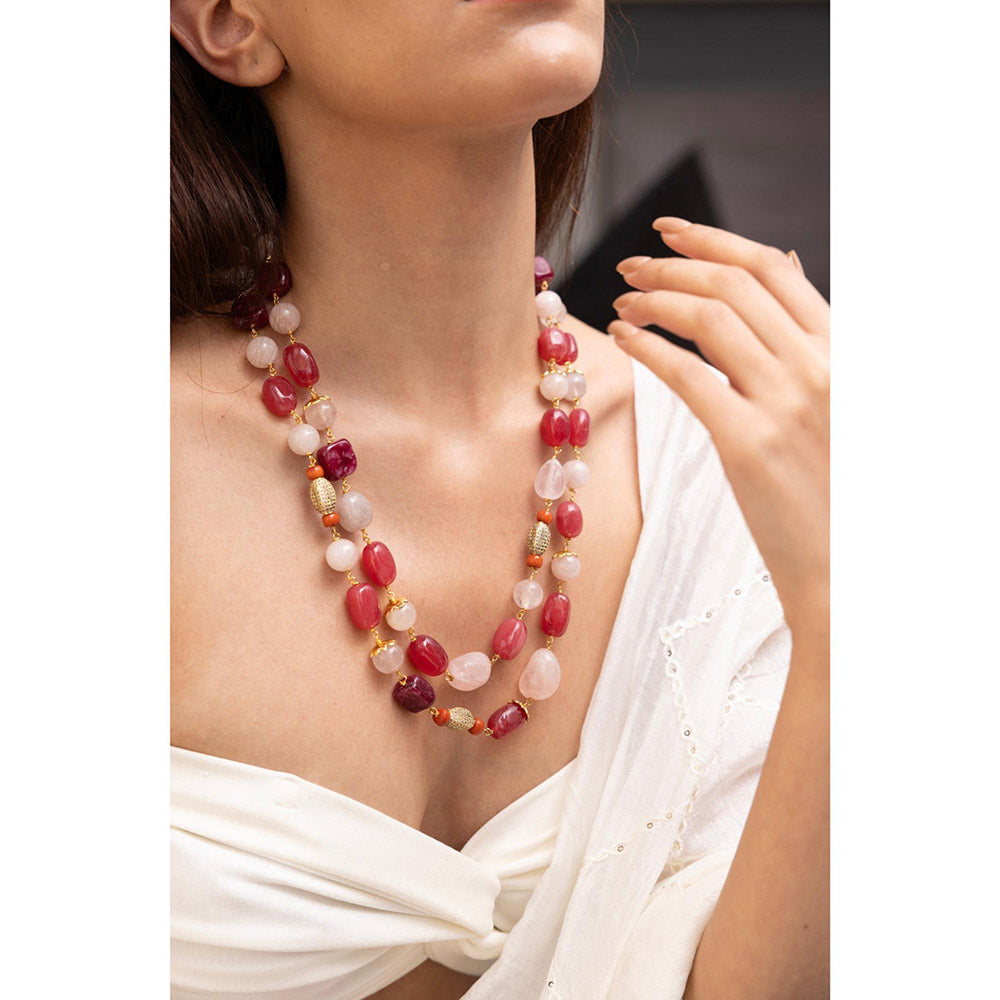 Joules By Radhika Tarakshi Red Stone Studded Necklace