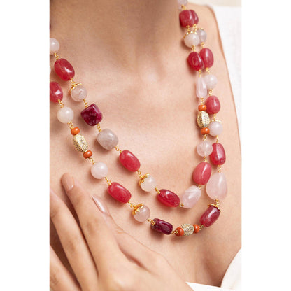 Joules By Radhika Tarakshi Red Stone Studded Necklace